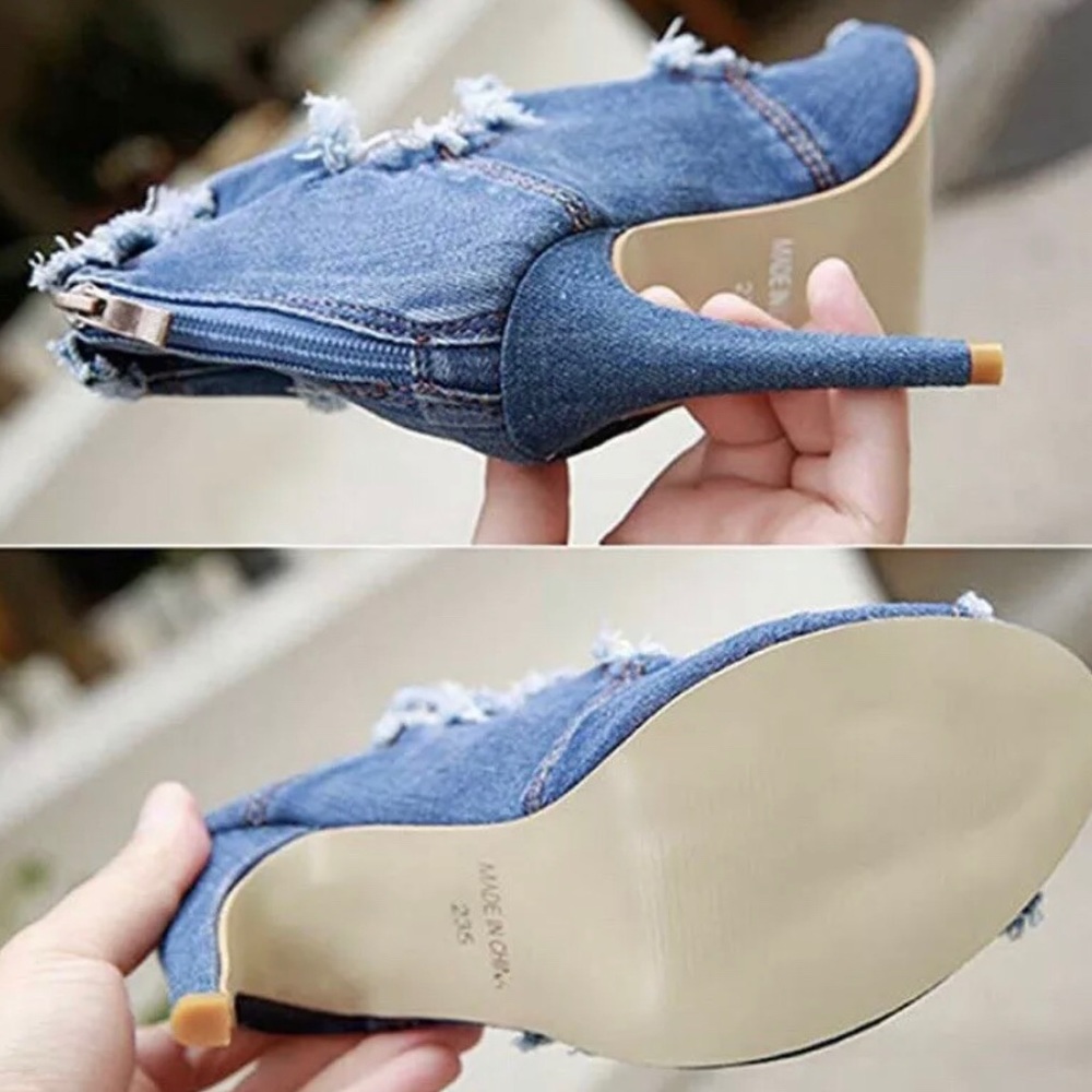Baigoods Denim Fashion Heels